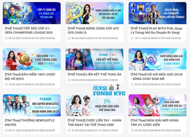 Khuyến mãi Thể thao đồng hành cùng đối tác Newcastle United tại nhà cái Fun88